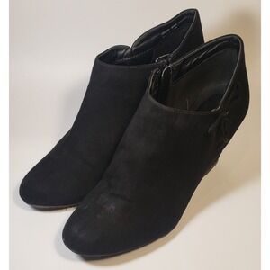CL By Laundry Vivid Ankle Boot Booties Black Wedge Heel Women's Size 9 Medium